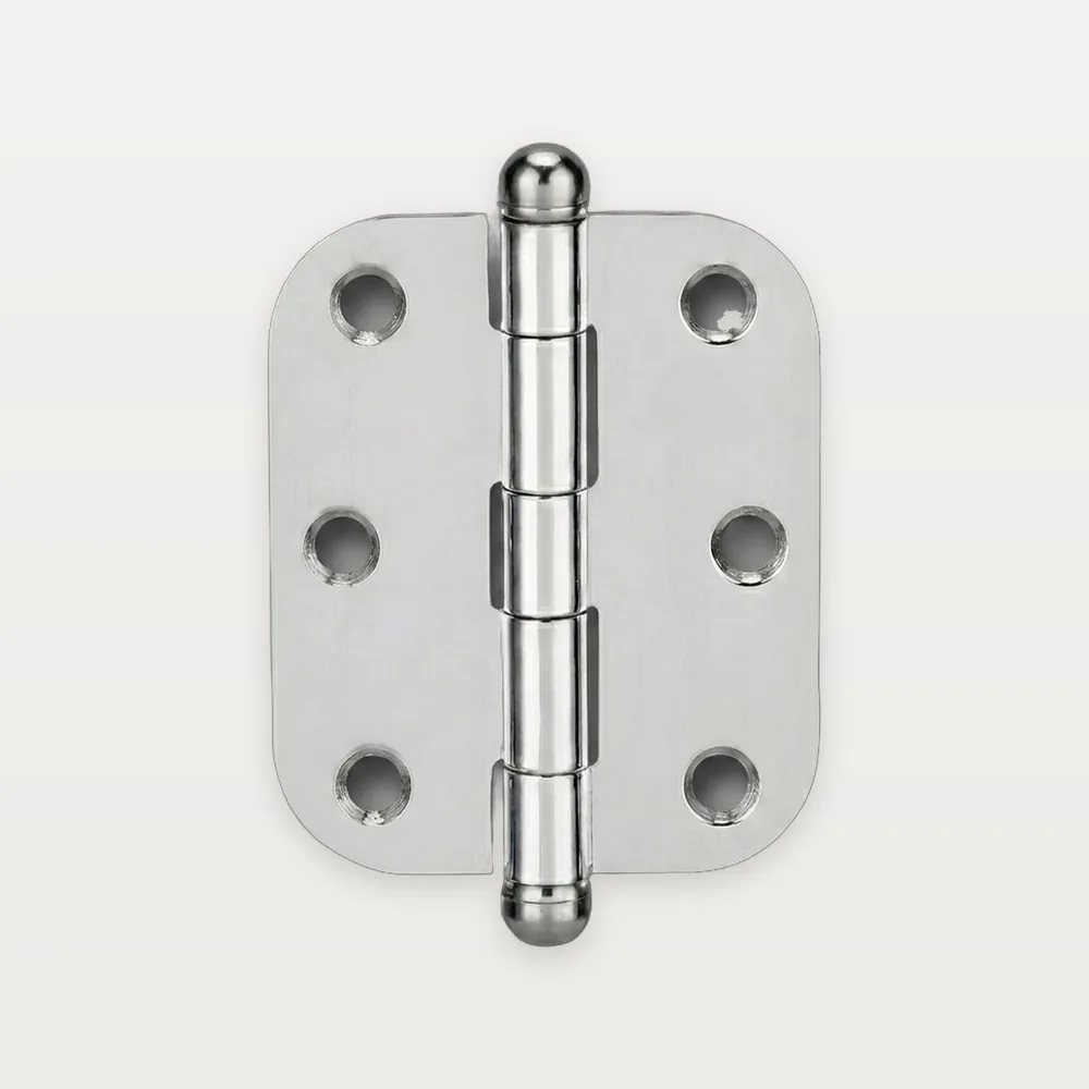 XH-A10 Stainless steel butt hinge, radius corners, ball tips