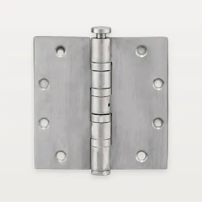 XH-R17 Iron commercial butt hinge, square, 4 ball bearings, button tip